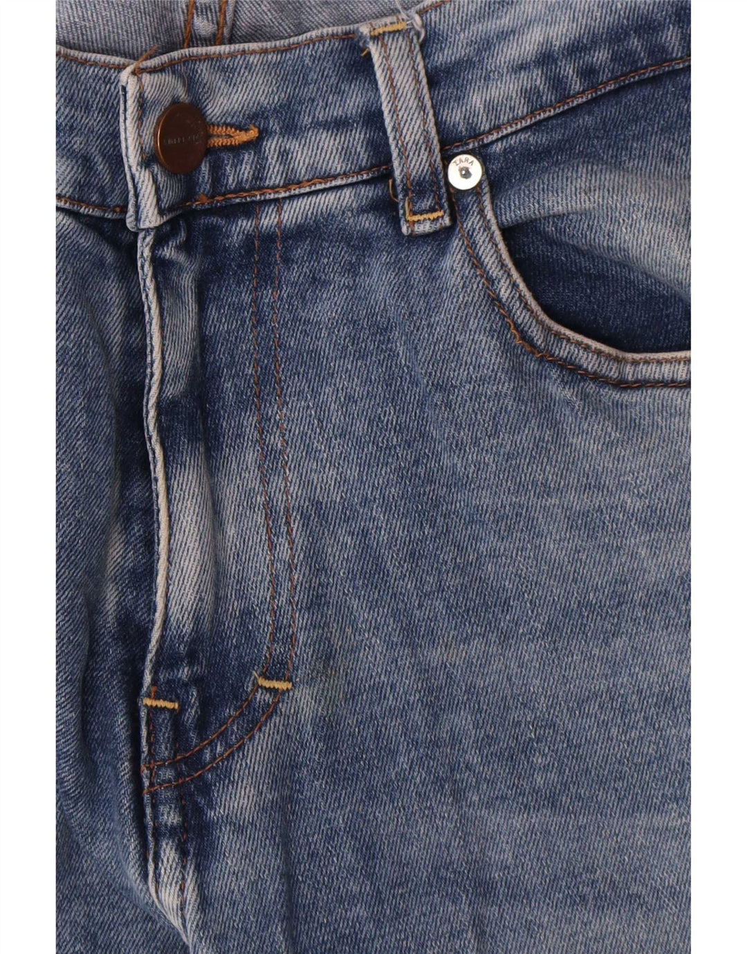 Zara Jeans Recortados Para Hombre Grande W32 L24 Azul
