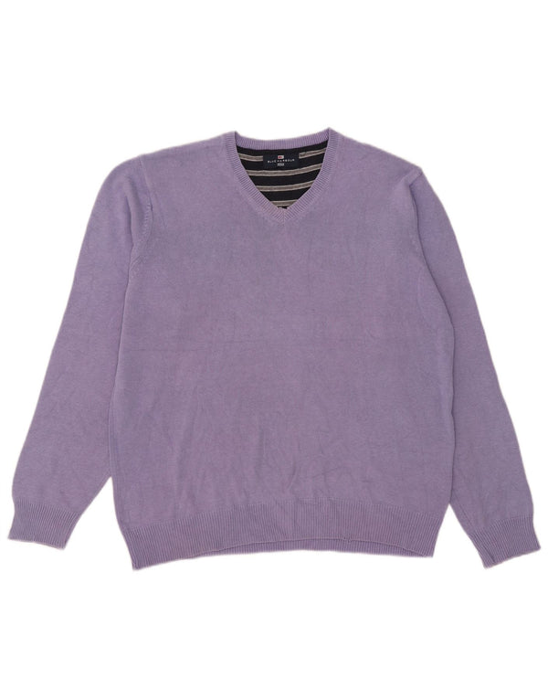 Marks & Spencer Suéter con Cuello en V Blue Harbor para Hombre Púrpura Medio