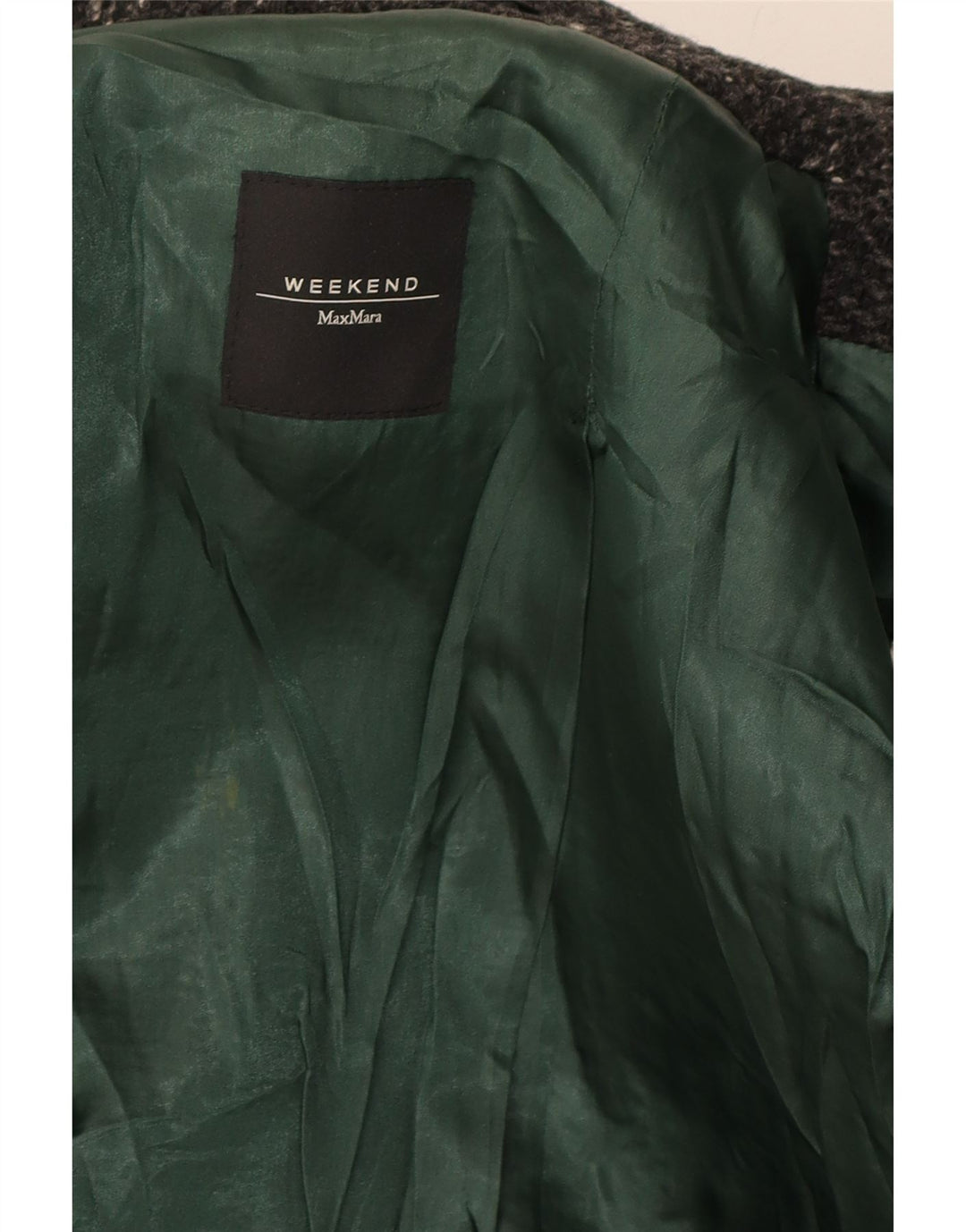 MAX MARA Womens Overcoat UK 12 Medium Black Flecked Wool Classic Vintage Max Mara and Second-Hand Max Mara from Messina Hembry 