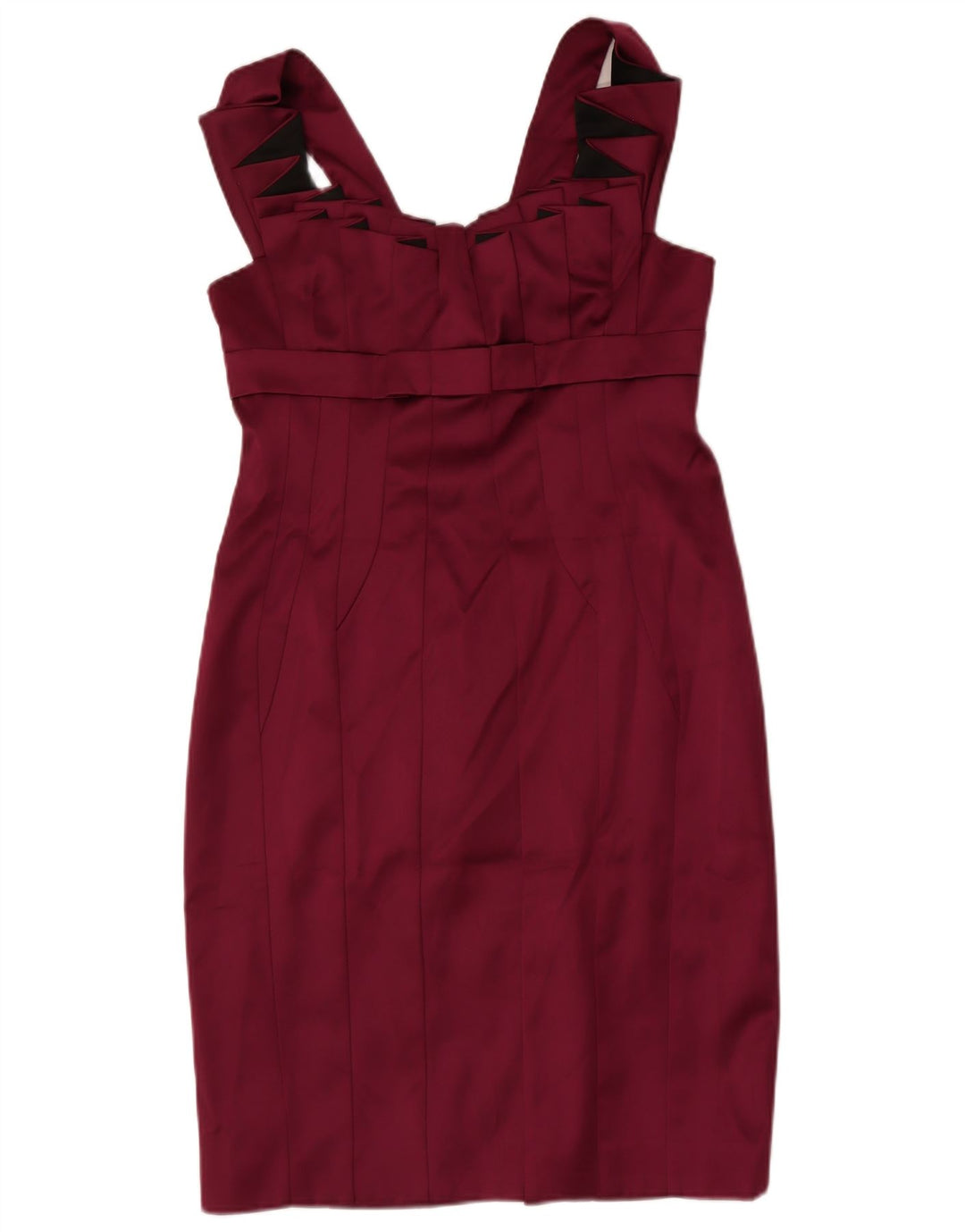 KAREN MILLEN Vestido ajustado sin mangas para mujer UK 46 Grande Acetato burdeos