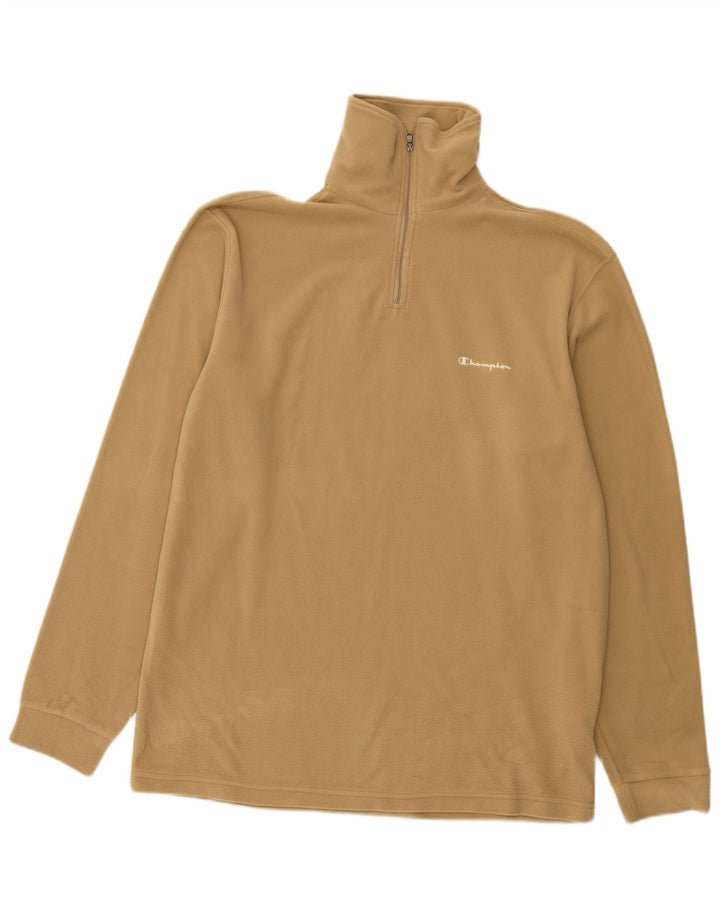 Champion Jersey De Forro Polar Con Cremallera Y Cuello Para Hombre XL Poliéster Beige