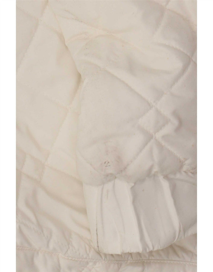 Adidas - Chaqueta acolchada para mujer (talla 40), poliéster blanco mediano