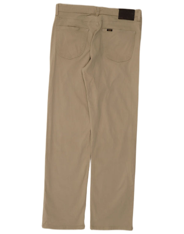 Lee Mens Brooklyn Pantalones Casuales Rectos W34 L34 Algodón Beige