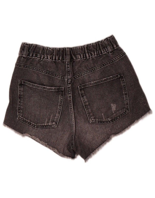 Zara Shorts Vaqueros Desgastados para Niñas 11-12 Años W26 Gris