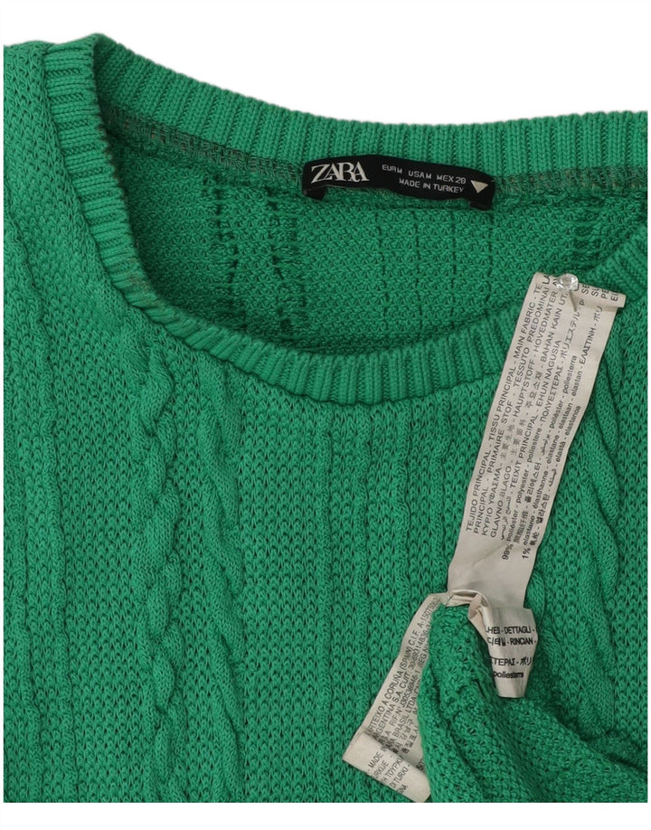 Zara Vestido largo ajustado sin mangas para mujer UK 42 Poliéster verde medio
