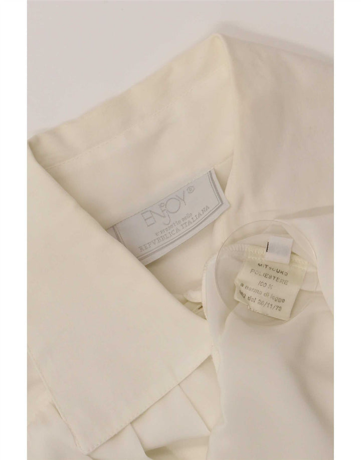 ENJOY Camisa tipo pulóver holgada para mujer UK 44 Poliéster blanco mediano