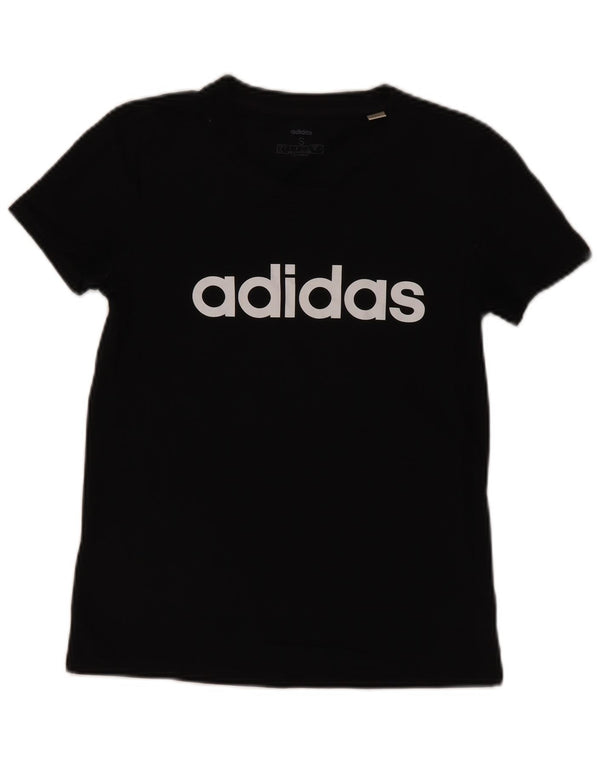 Adidas Camiseta gráfica para mujer Top UK 8/10 Small Black Cotton