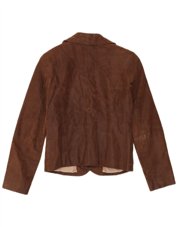 Tom Tompson Chaqueta Blazer de Cuero con 2 Botones para Mujer EU 36 Small Brown