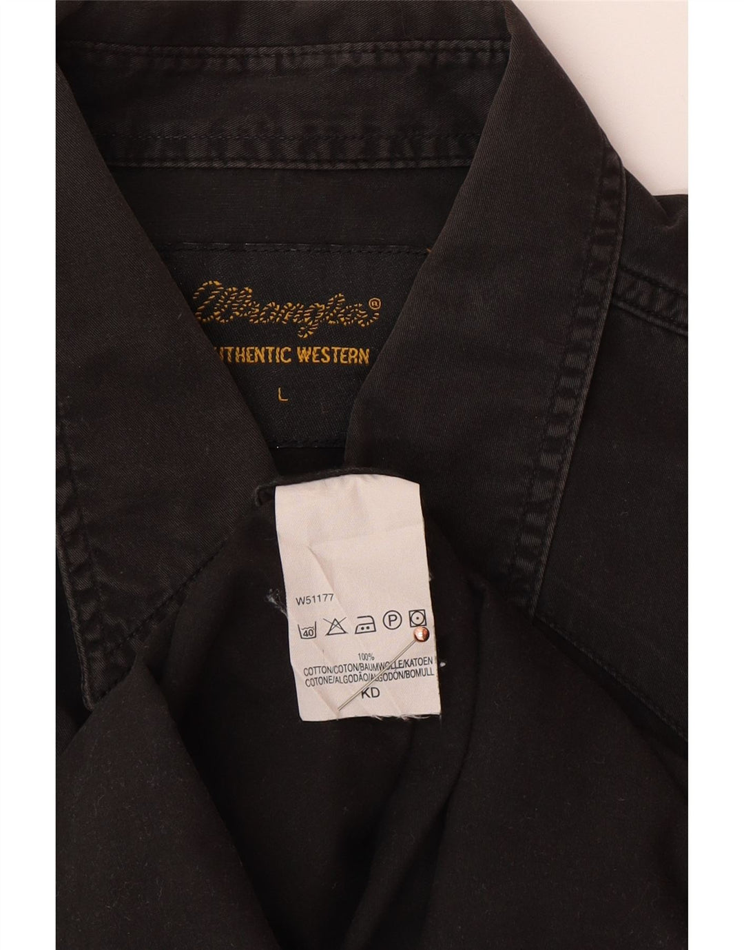 WRANGLER Camisa vaquera para hombre Grande Algodón negro