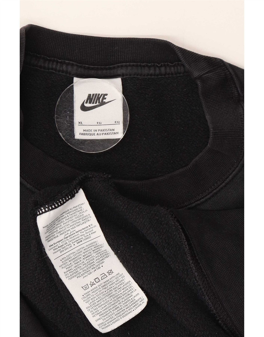 Nike - Sudadera extragrande para mujer, talla 40, XL, algodón negro