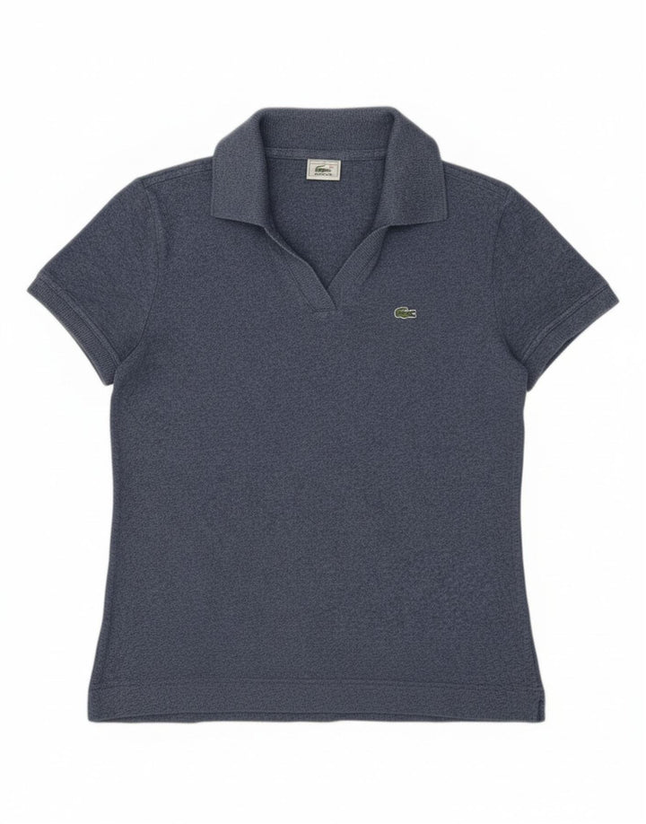 Polo Lacoste para mujer talla 40 mediano algodón moteado azul marino