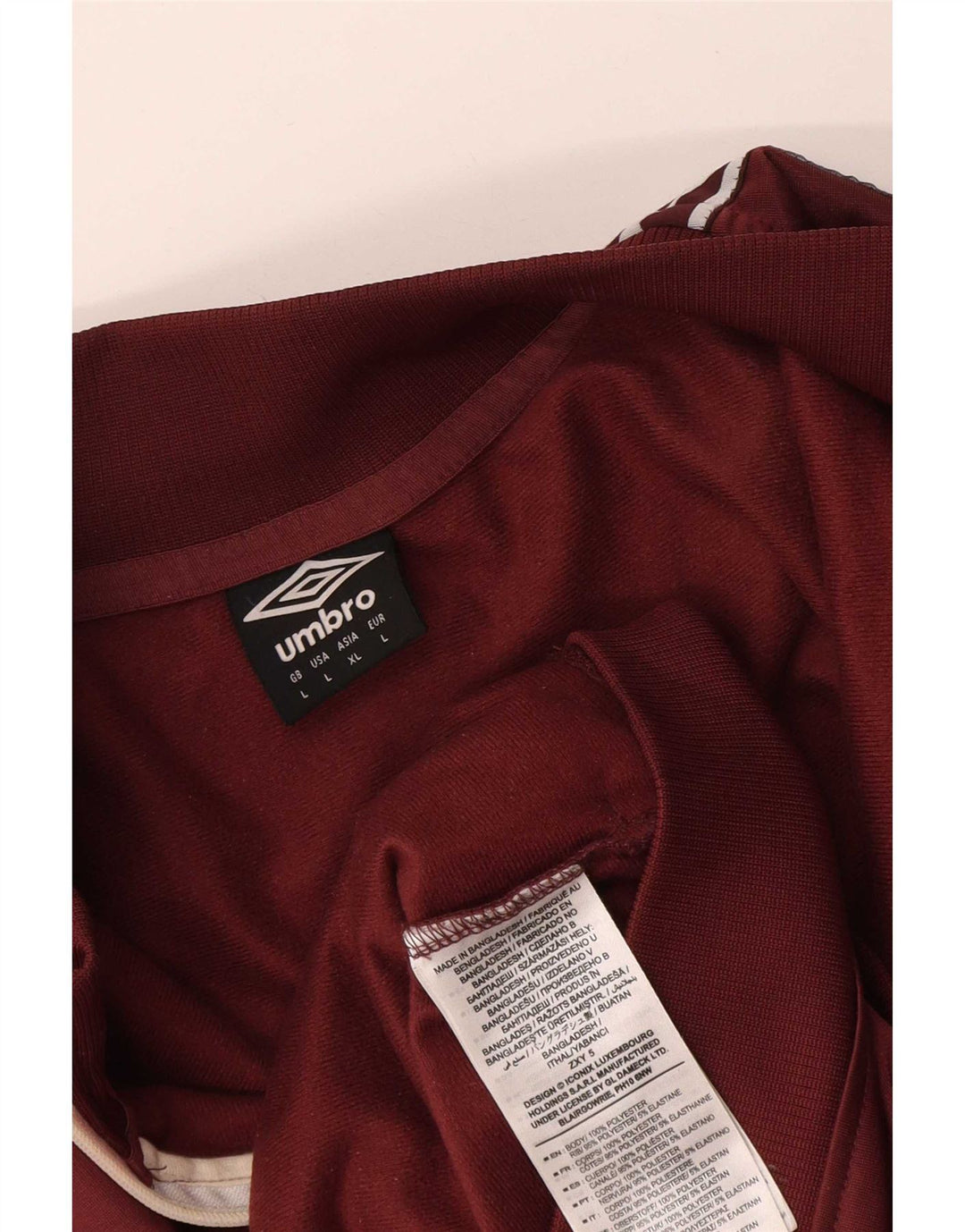 Umbro Chaqueta superior de chándal gráfico para mujer UK 46 Grande Poliéster burdeos