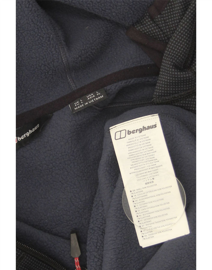 Berghaus - Sudadera con capucha y cremallera para hombre, tamaño grande, poliéster con manchas azul marino