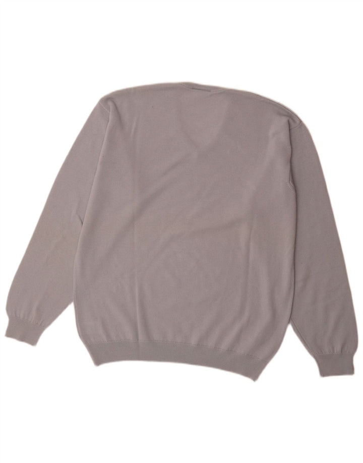 Lacoste - Jersey con cuello en V para hombre, talla 5, lana virgen azul grande