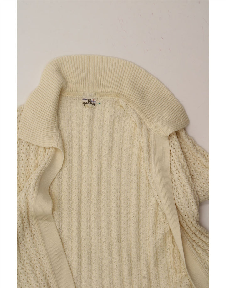 VINTAGE Womens Open Cardigan Sweater IT 44 Medium Off White Vintage Vintage and Second-Hand Vintage from Messina Hembry 