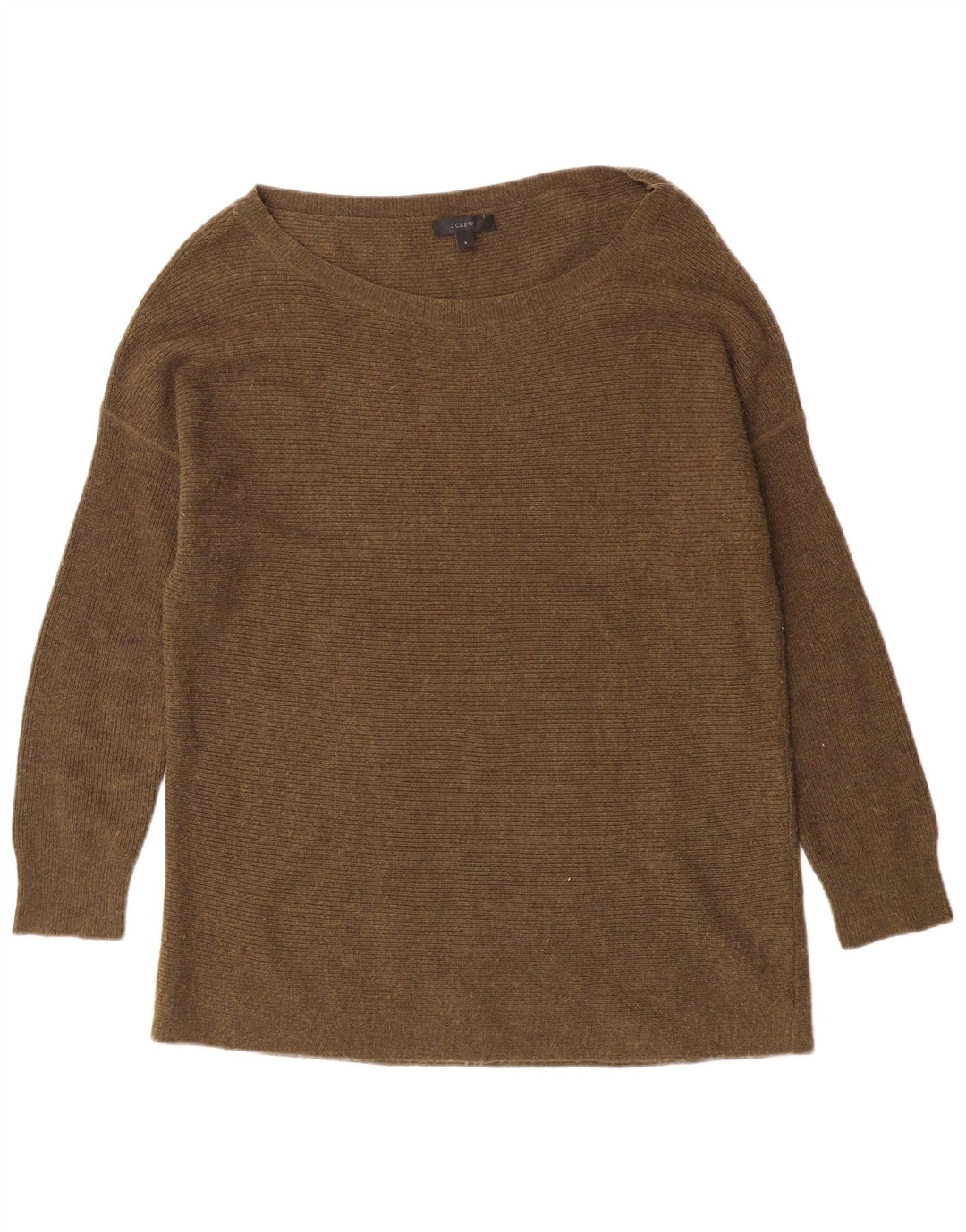 J. Crew Suéter tipo jersey con cuello barco para mujer UK 10 Small Khaki Wool