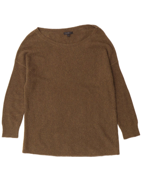 J. Crew Suéter tipo jersey con cuello barco para mujer UK 10 Small Khaki Wool