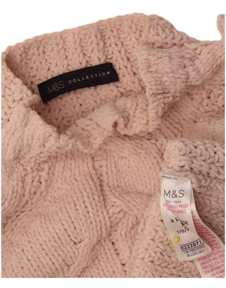 Marks & Spencer Jersey extragrande con cuello de tortuga para mujer UK 40 XL Rosa