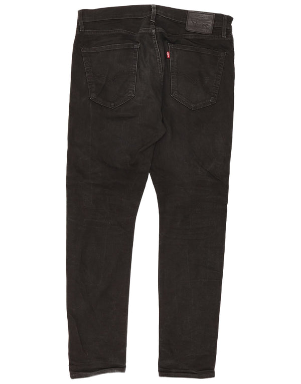 Levi's Hombre 512 Tapered Slim Jeans W36 L32 Algodón Negro
