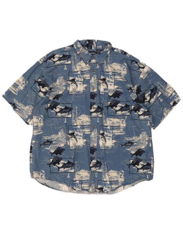 Puritan Camisa de manga corta gráfica para hombre 2XL Algodón azul