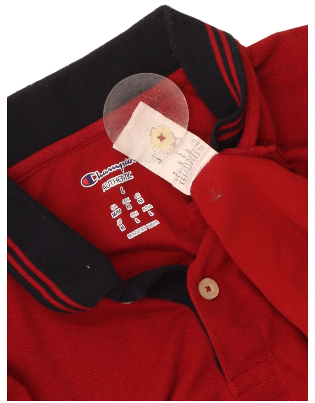 CHAMPION Polo para hombre grande de algodón rojo