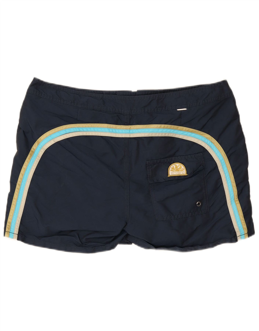 Sundek Bañador para hombre, talla grande, poliéster a rayas azul marino