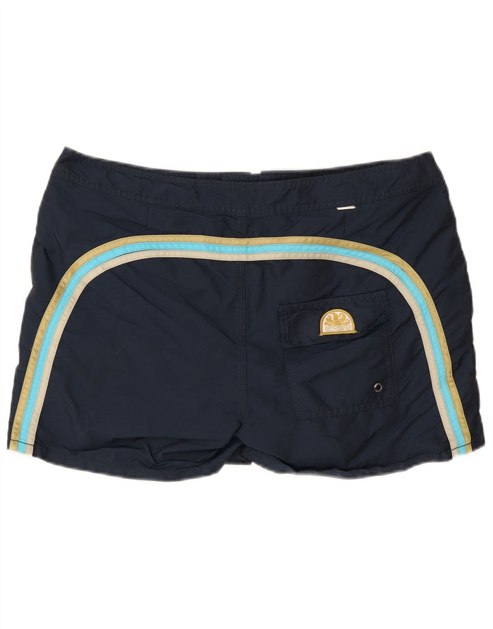Sundek Bañador para hombre, talla grande, poliéster a rayas azul marino