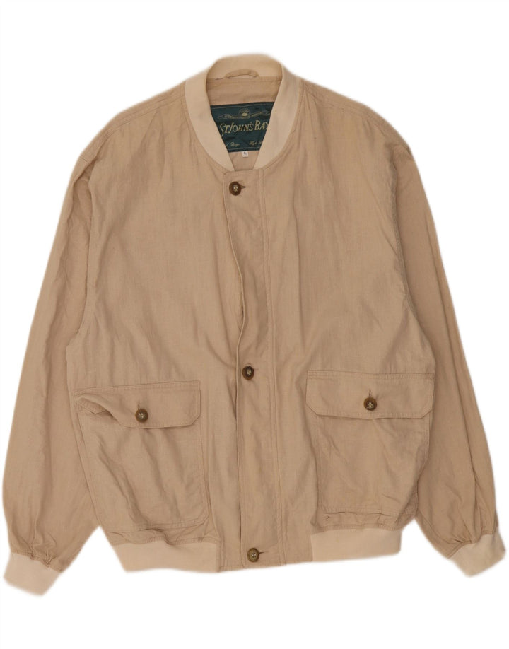 St John's Bay Chaqueta bomber para hombre Reino Unido 40 Grande Lino beige