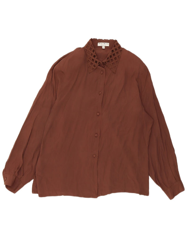 Blusa vintage para mujer IT 50 XL Acetato marrón