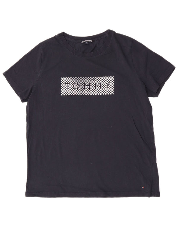 Tommy Hilfiger Camiseta gráfica para mujer Top UK 18 XL Algodón azul marino