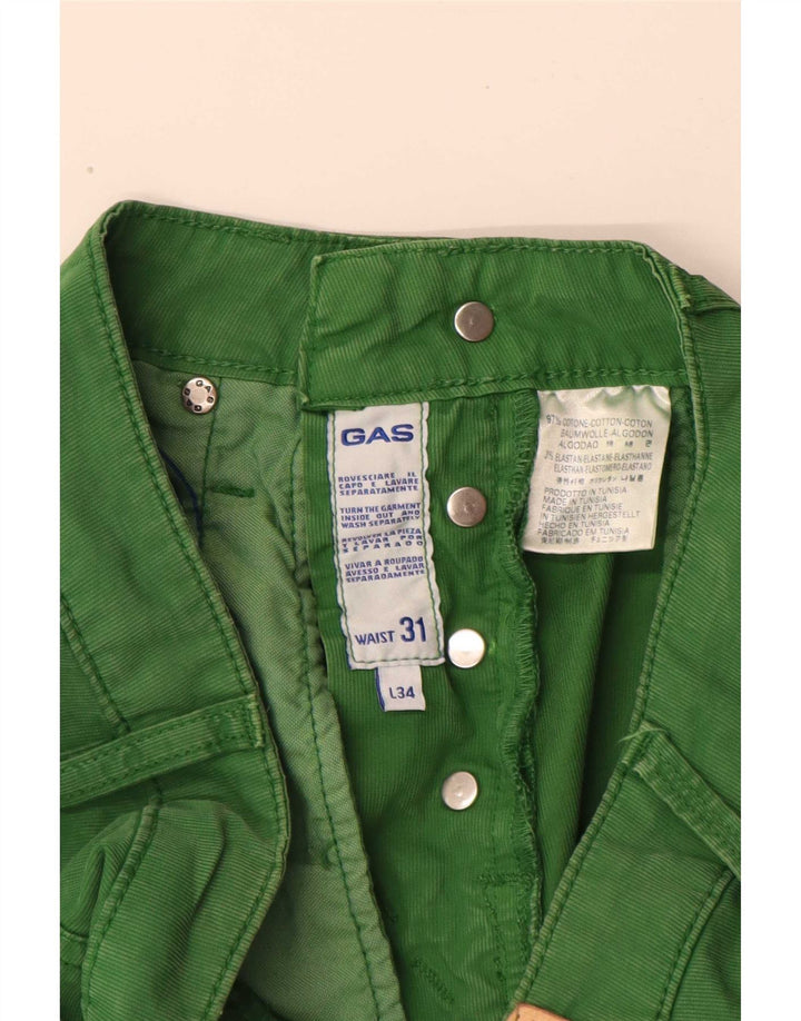 Pantalones cortos casuales para hombre Gas W31 Algodón verde medio