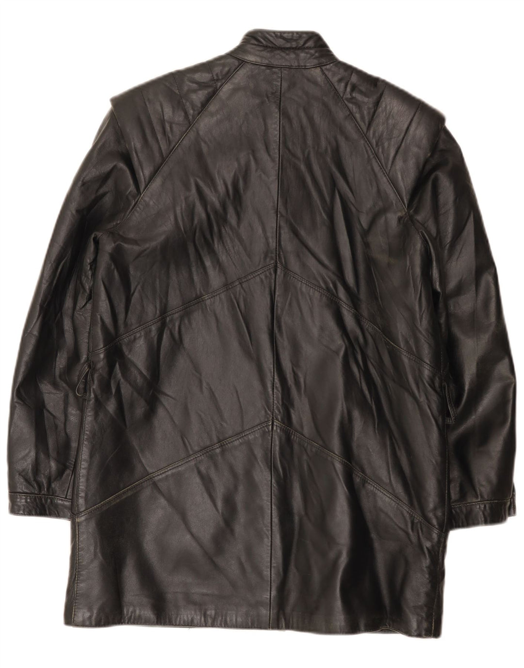 Abrigo de cuero vintage para mujer IT 42 Medio Negro