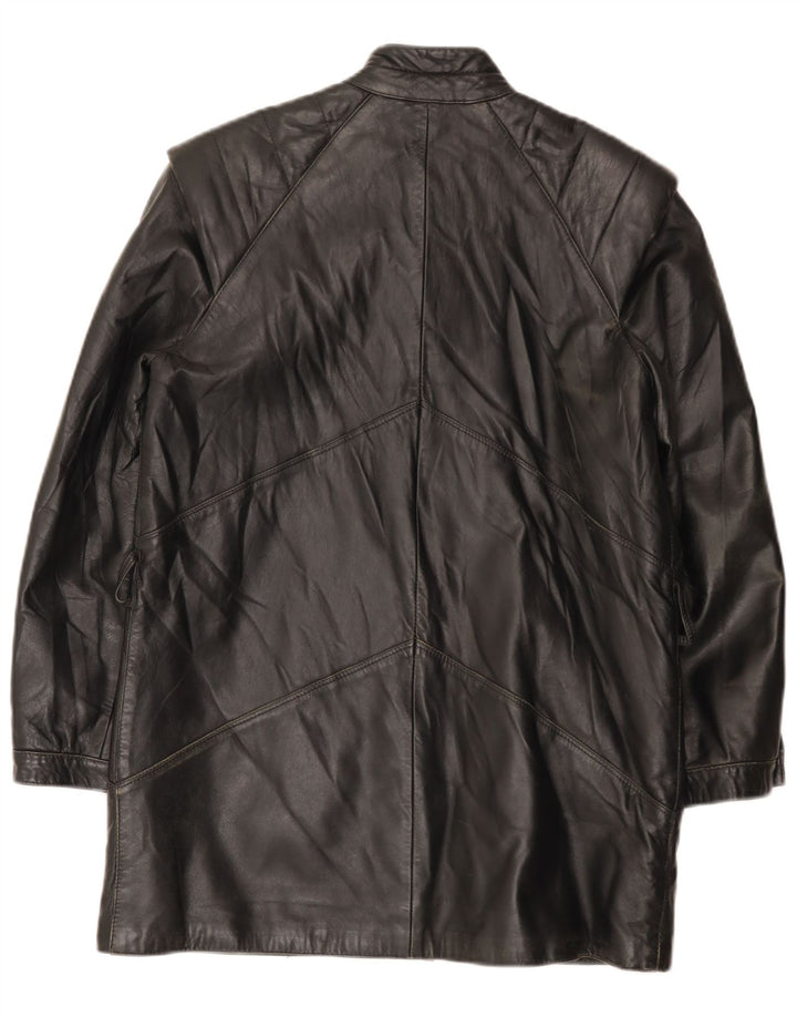 Abrigo de cuero vintage para mujer IT 42 Medio Negro