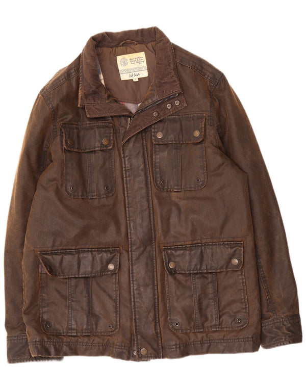 Chaqueta de algodón encerado para hombre Fat Face UK 40 Large Algodón marrón