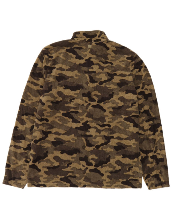 Jersey de forro polar con cremallera y cuello para hombre de Mountain Warehouse Camuflaje beige medio
