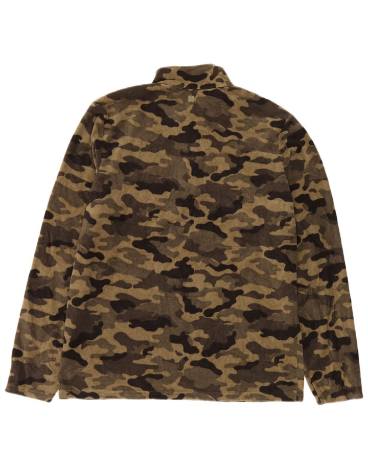 Jersey de forro polar con cremallera y cuello para hombre de Mountain Warehouse Camuflaje beige medio