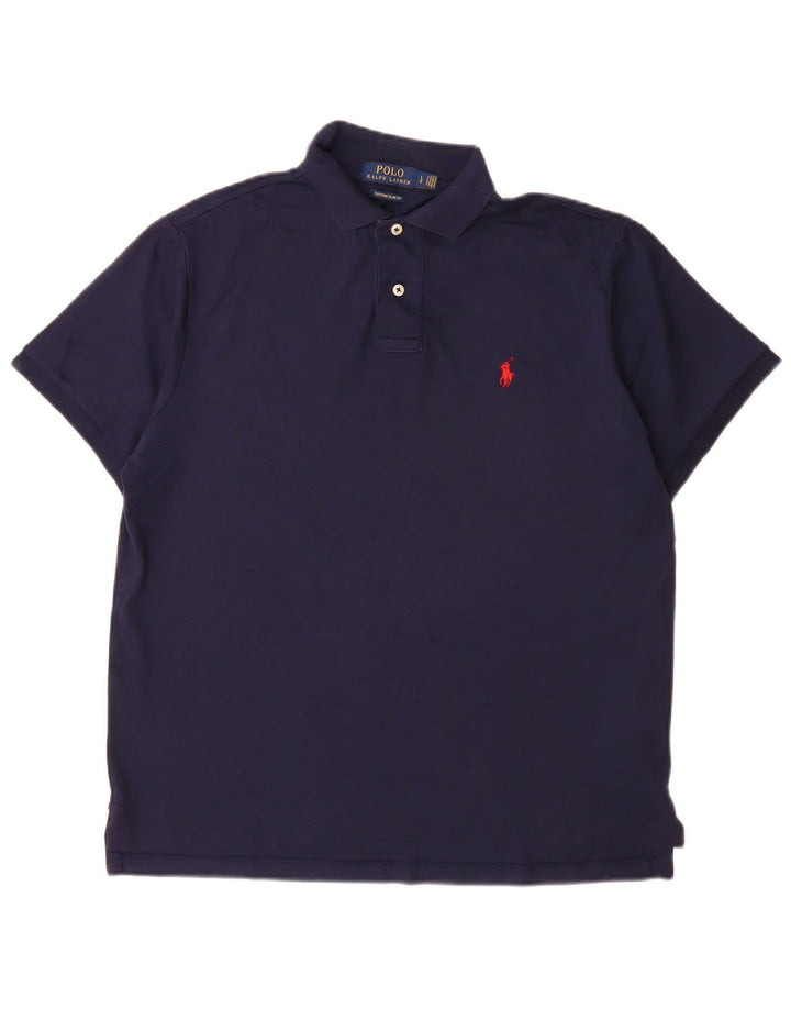 POLO RALPH LAUREN Polo ajustado personalizado para hombre Algodón azul marino grande