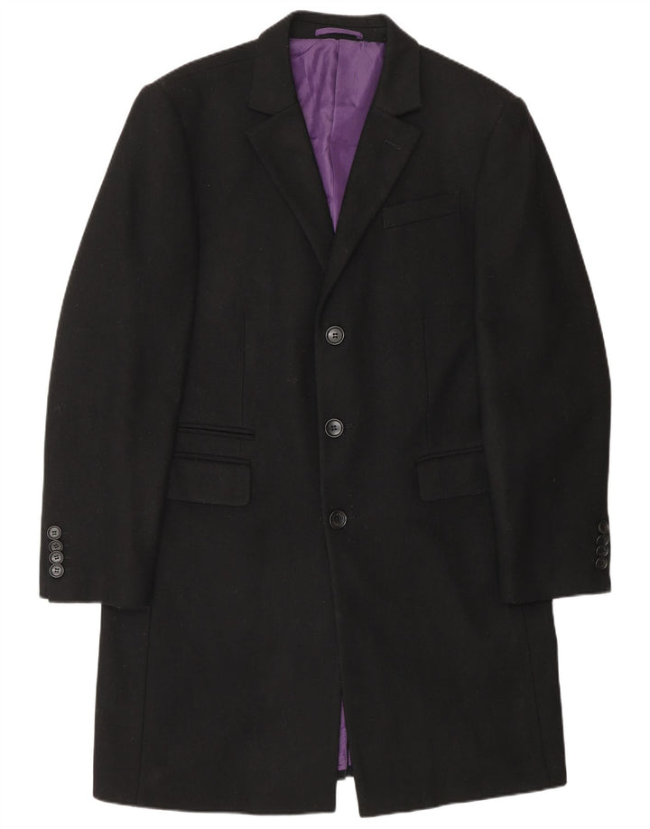 Jeff Banks Abrigo para hombre UK 36 Small Lana negra