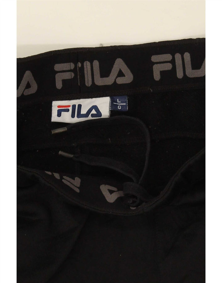 Fila Pantalón De Chándal Para Hombre Grande Poliéster Negro