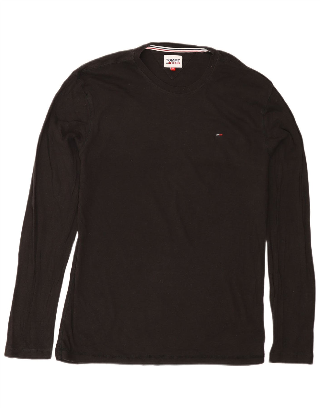 TOMMY HILFIGER Camiseta de manga larga para hombre 2XL Algodón negro