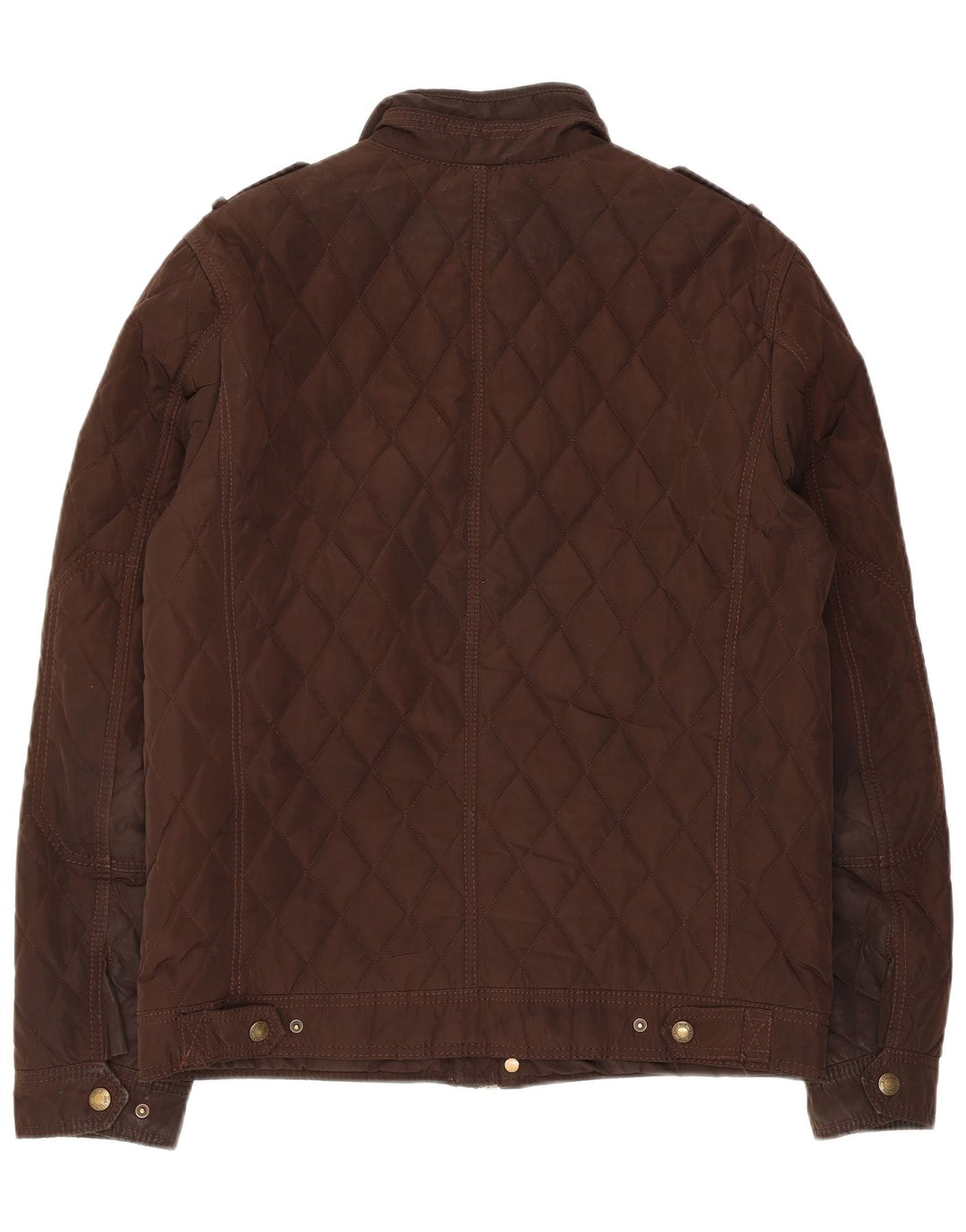 Zara Hombre Chaqueta Acolchada Militar UK 42 XL Marrón