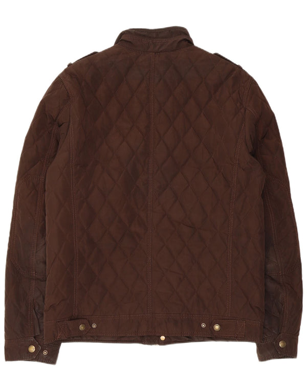 Zara Hombre Chaqueta Acolchada Militar UK 42 XL Marrón