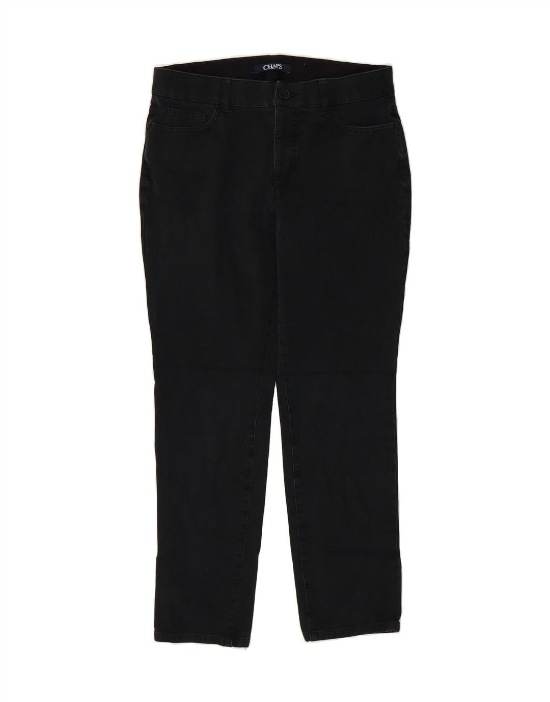 CHAPS Womens Slim Casual Trousers US 10 Large W32 L28 Black Vintage Chaps and Second-Hand Chaps from Messina Hembry 