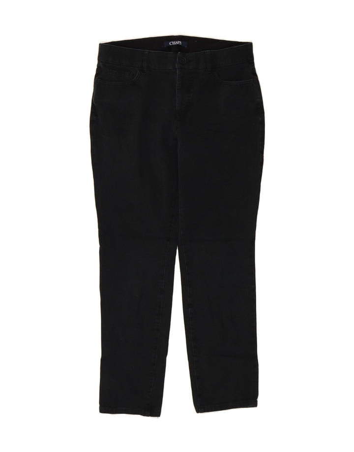 CHAPS Womens Slim Casual Trousers US 10 Large W32 L28 Black Vintage Chaps and Second-Hand Chaps from Messina Hembry 