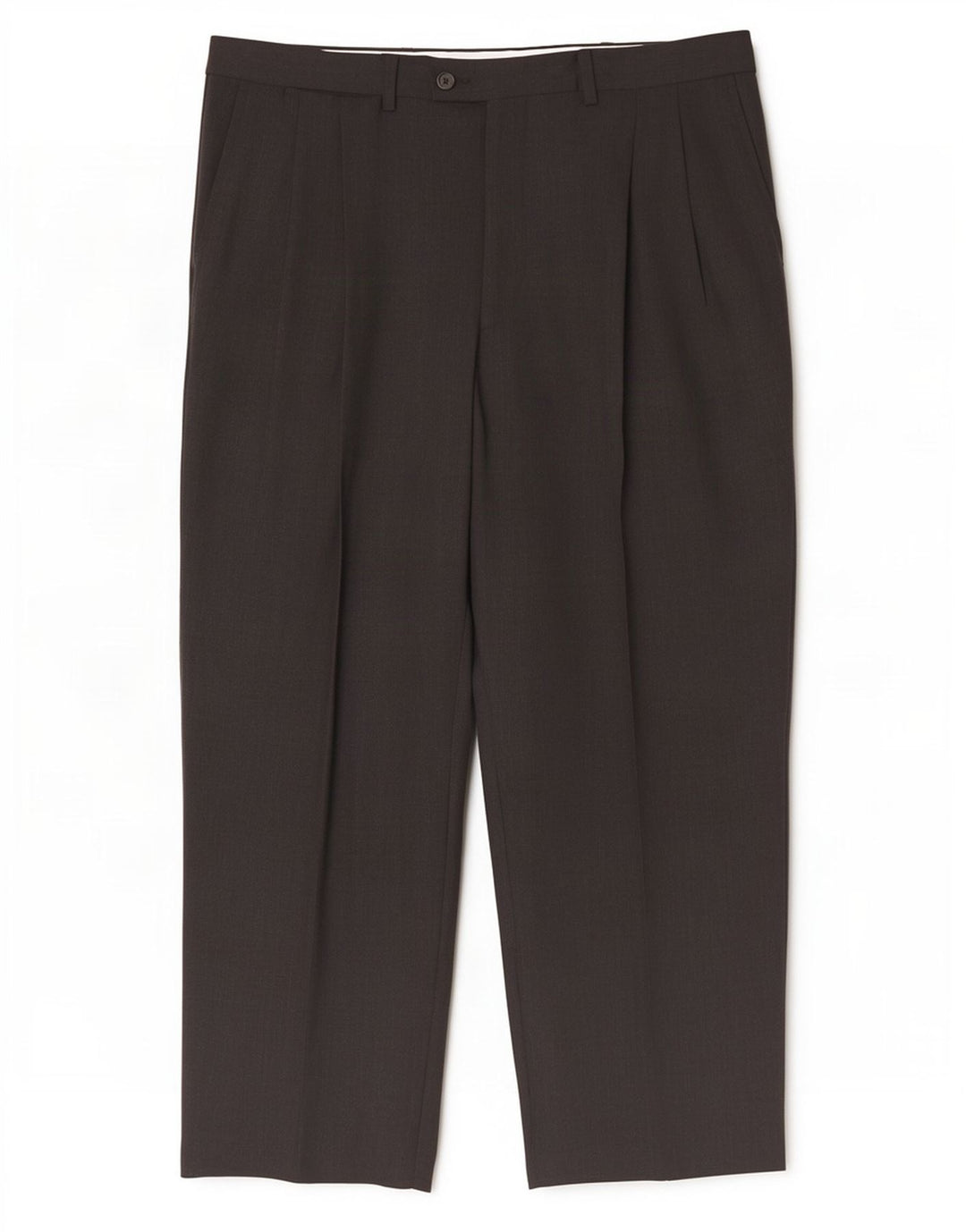 Lacoste Pantalón de traje con pinzas para hombre Talla 46 Grande W36 L27 Lana gris