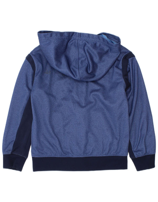 Nike Boys Dri Fit Zip Hoodie Sweater 4-5 Years Small Blue Colourblock