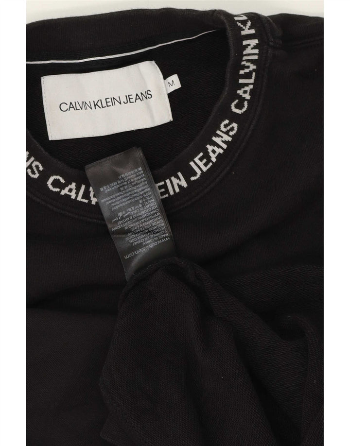 Calvin Klein Jeans Hombre Sudadera Gráfica Jumper Algodón Negro Mediano