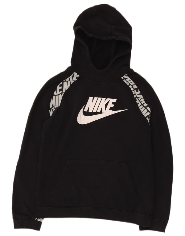 NIKE Sudadera con capucha gráfica para niños 13-14 años XL Algodón negro