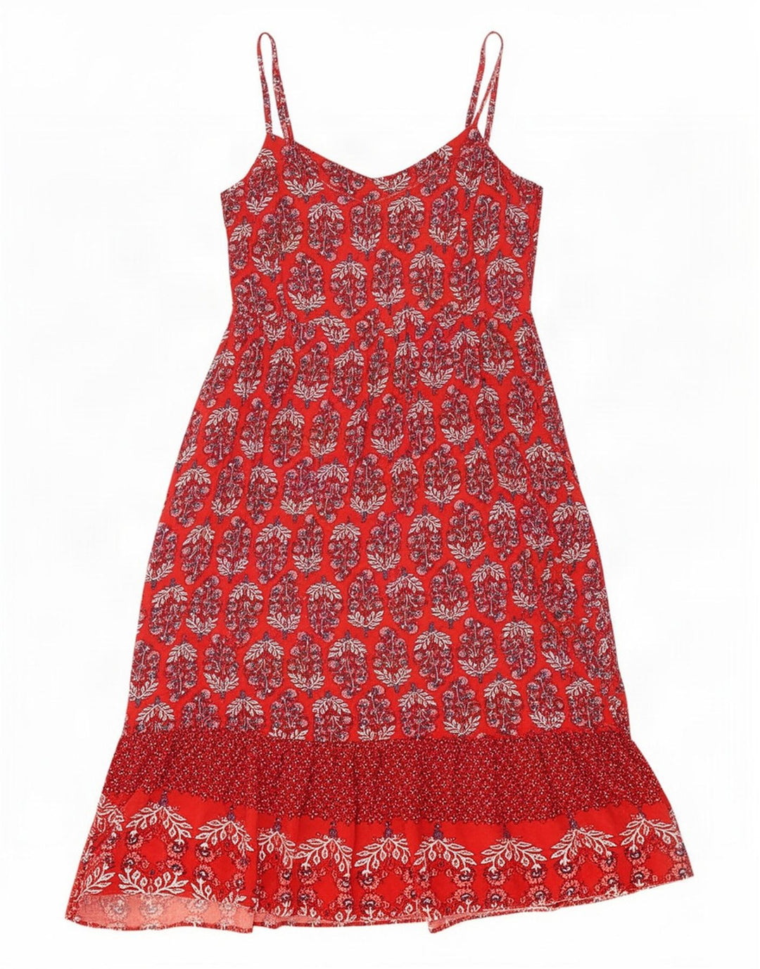 Marks & Spencer Vestido de verano para mujer UK 44 Viscosa floral roja mediana