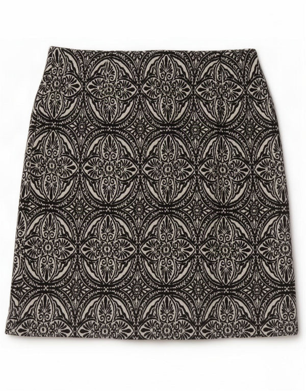 Minifalda Marks & Spencer para mujer UK 12 Medium W30 Black Paisley Poliéster